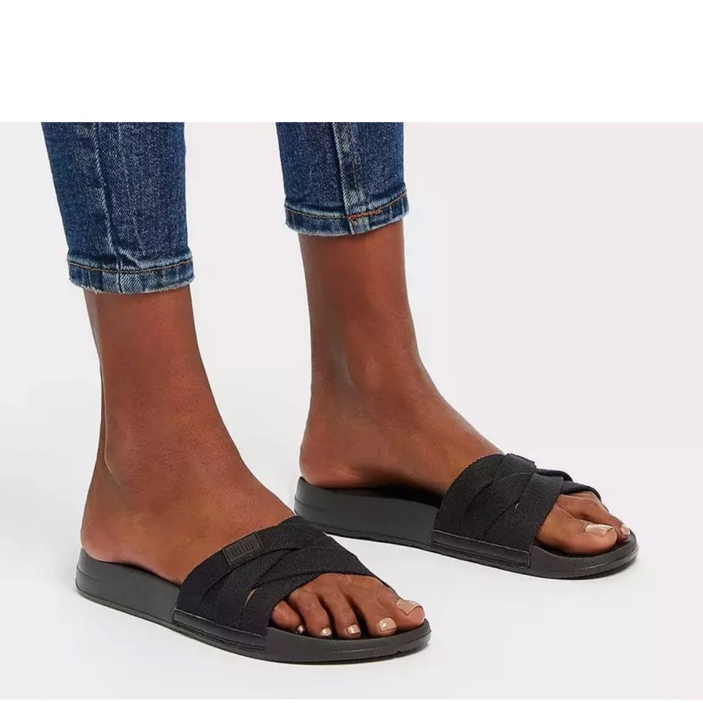 FitFlop Black Slide Sandals